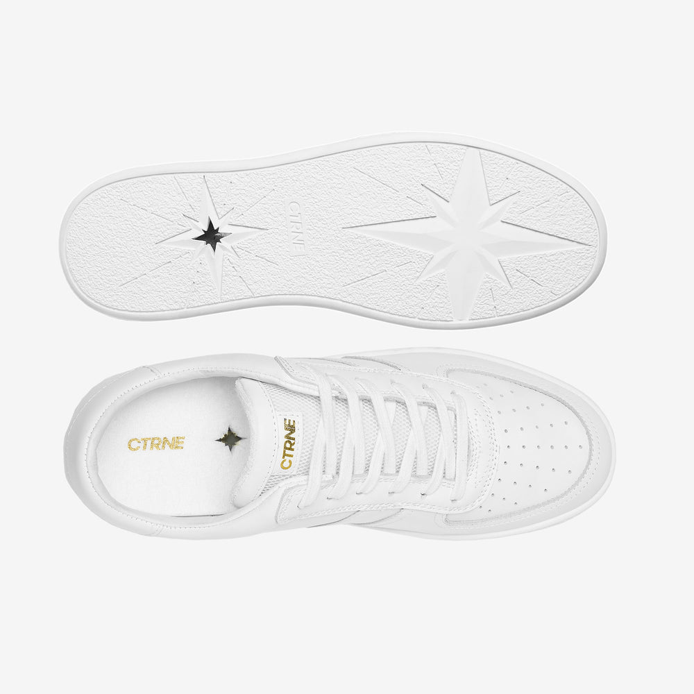 Geode Manifest Sneaker in White/Leather