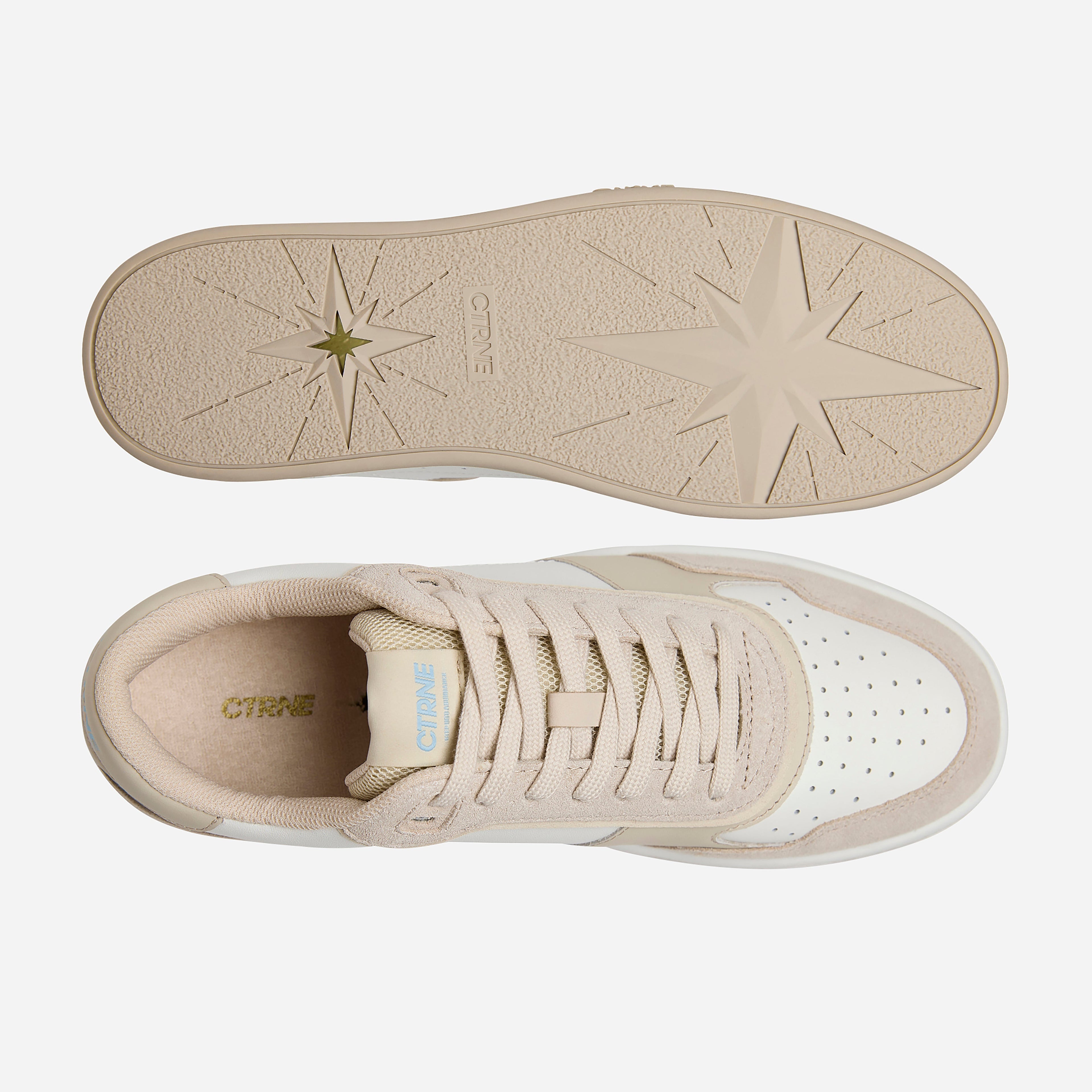 Orgonite Manifest Sneaker - Oatmilk/Sterling Blue/Leather - Ladies