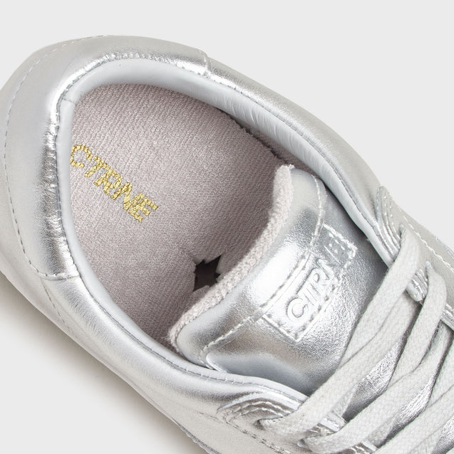 Zapatillas Geode Manifest en plata y piel para mujer