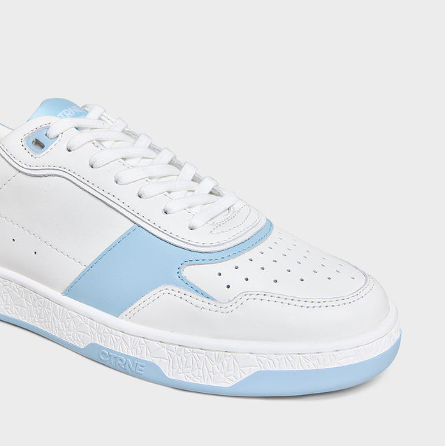 Orgonite Manifest Sneaker in White/Pale Blue/Leather Ladies