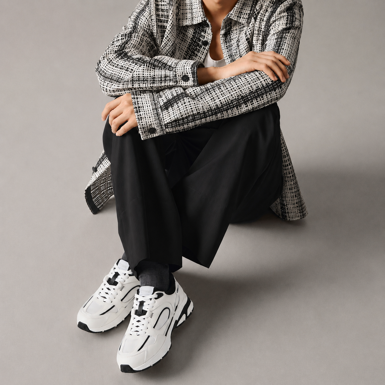 The Abundance Sneaker - White/Jet Black/Leather