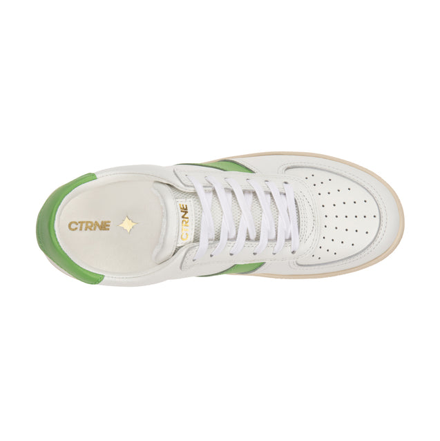 Zapatillas Geode Manifest en color blanco, verde y cuero para mujer