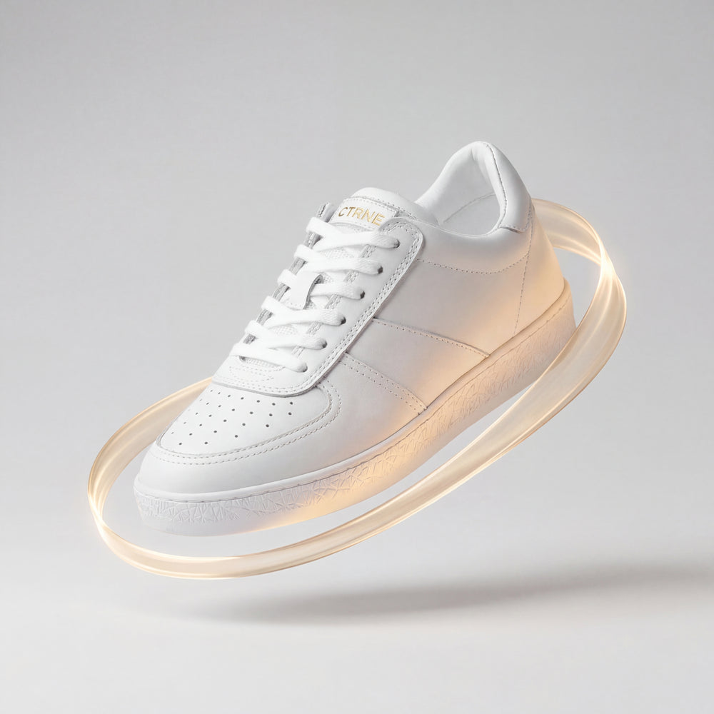 Geode Manifest Sneaker in White/Leather Ladies