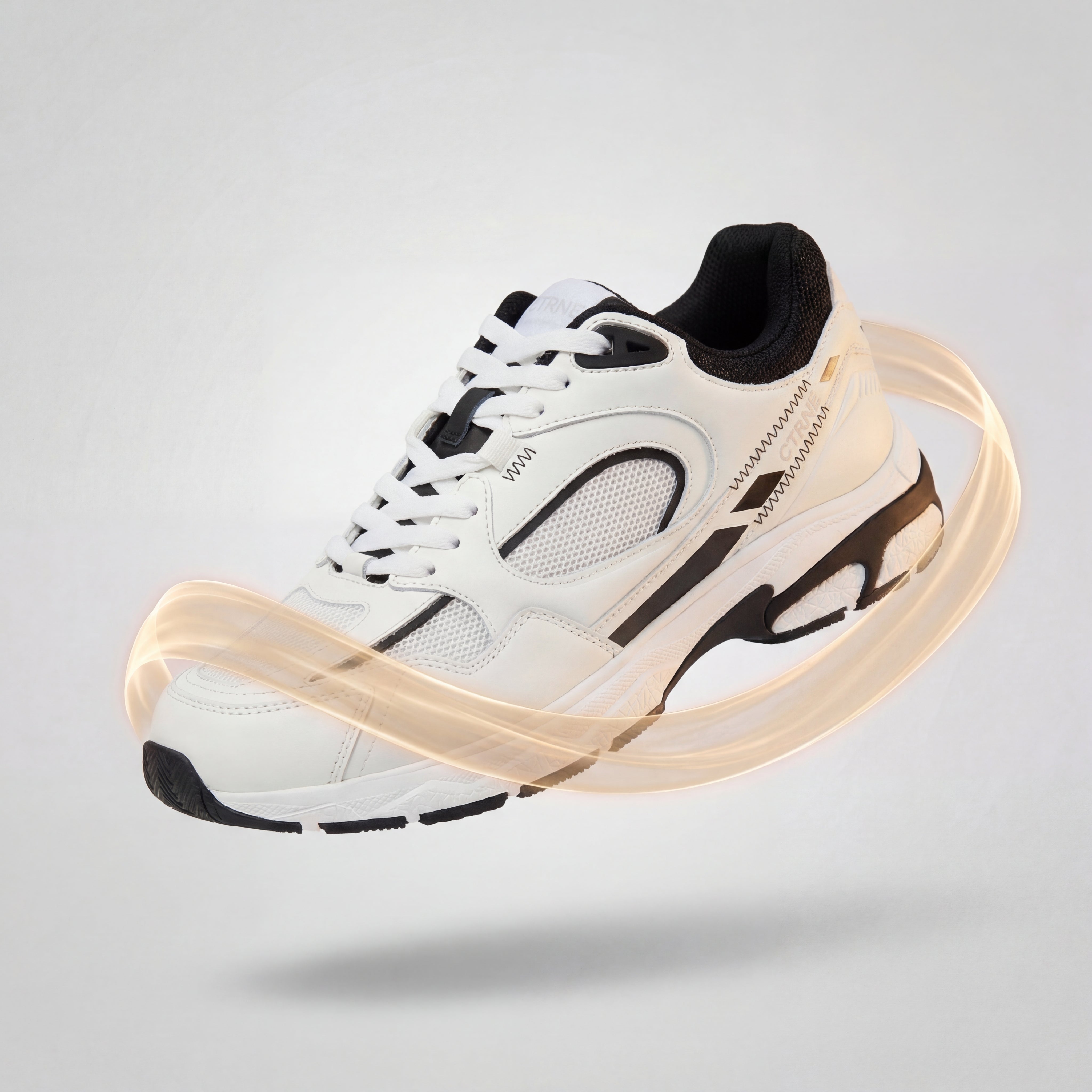 The Abundance Sneaker White/Jet Black/Leather