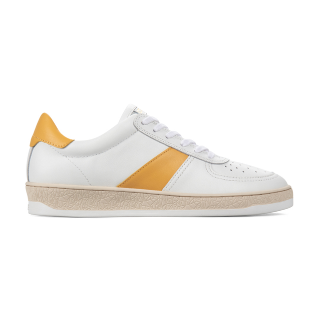 Zapatillas Geode Manifest en color blanco, amarillo y cuero para mujer